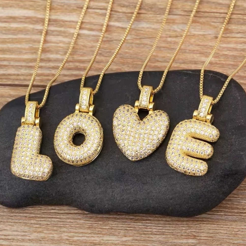 FREE with $100+ Purchase | Custom Initial Necklace A–Z | CZ Pendant - Picture 3 of 7